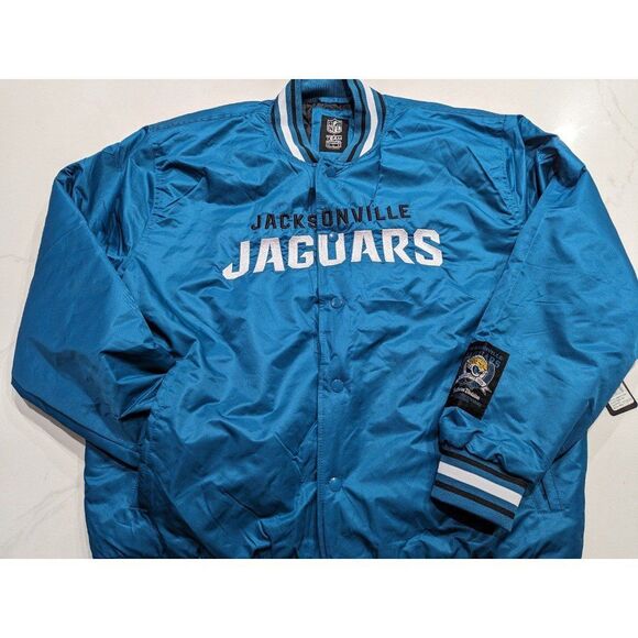 Jacksonville Jaguars NFL Teal Varsity Bomber Jacket Men’s Size Medium - Picture 1 of 8
